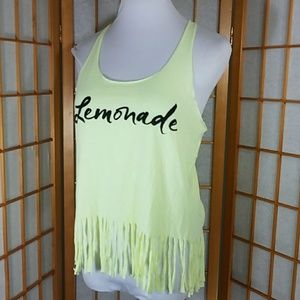 Streetwear Sxciety yellow lemonade fringe tank